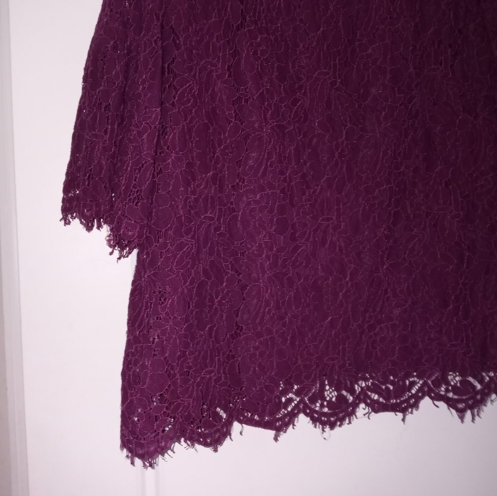 Isaac Mizrahi purple lace blouse plus size 1x - Picture 3 of 3